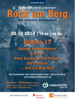 Bild: „Rock am Berg“ – das inklusive Musikfestival am 25.10.2014 am Pfefferberg in Berlin