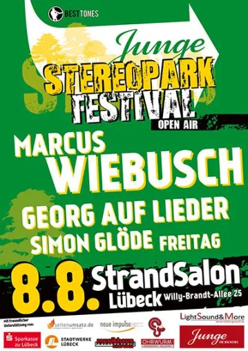Junge Stereopark Festival OPEN AIR mit Marcus Wiebusch am 08.08.2015 im Strandsalon (Lübeck) Bild: Junge Stereopark Festival OPEN AIR mit Marcus Wiebusch am 08.08.2015 im Strandsalon (Lübeck)