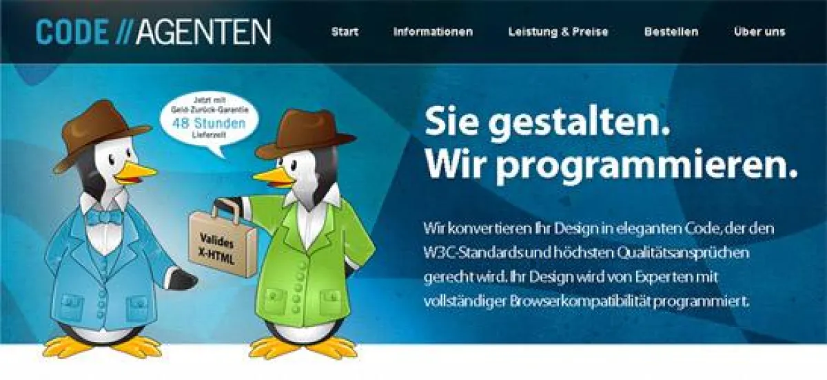Codeagenten.de startet neuen -Design zu X-HTML- Programmierservice