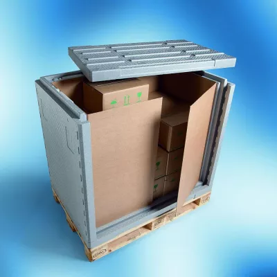 Bild: Thermo-Palettenshipper von Storopack für temperaturgeführten Transport: Palettenweise Medikamente kühlen