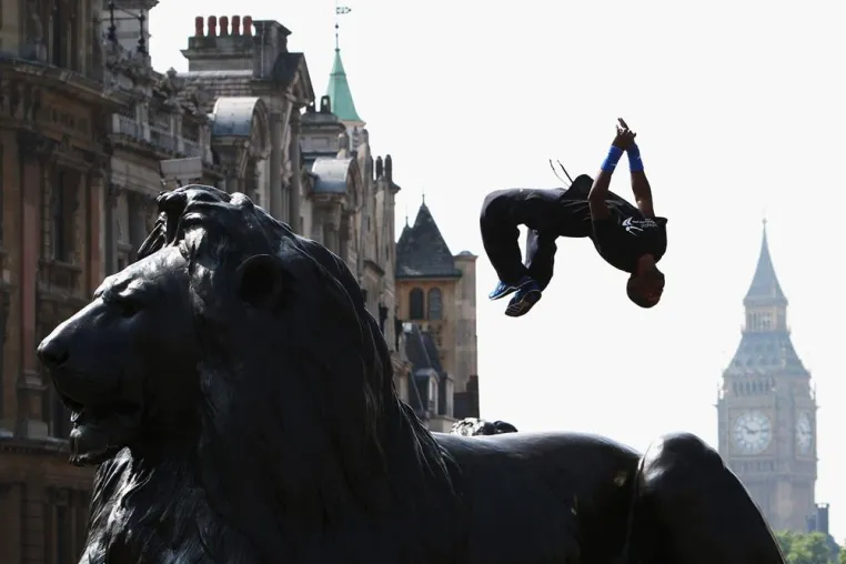 Barclaycard World Freerun Championships auf dem Trafalgar Square in London Bild: Barclaycard World Freerun Championships auf dem Trafalgar Square in London