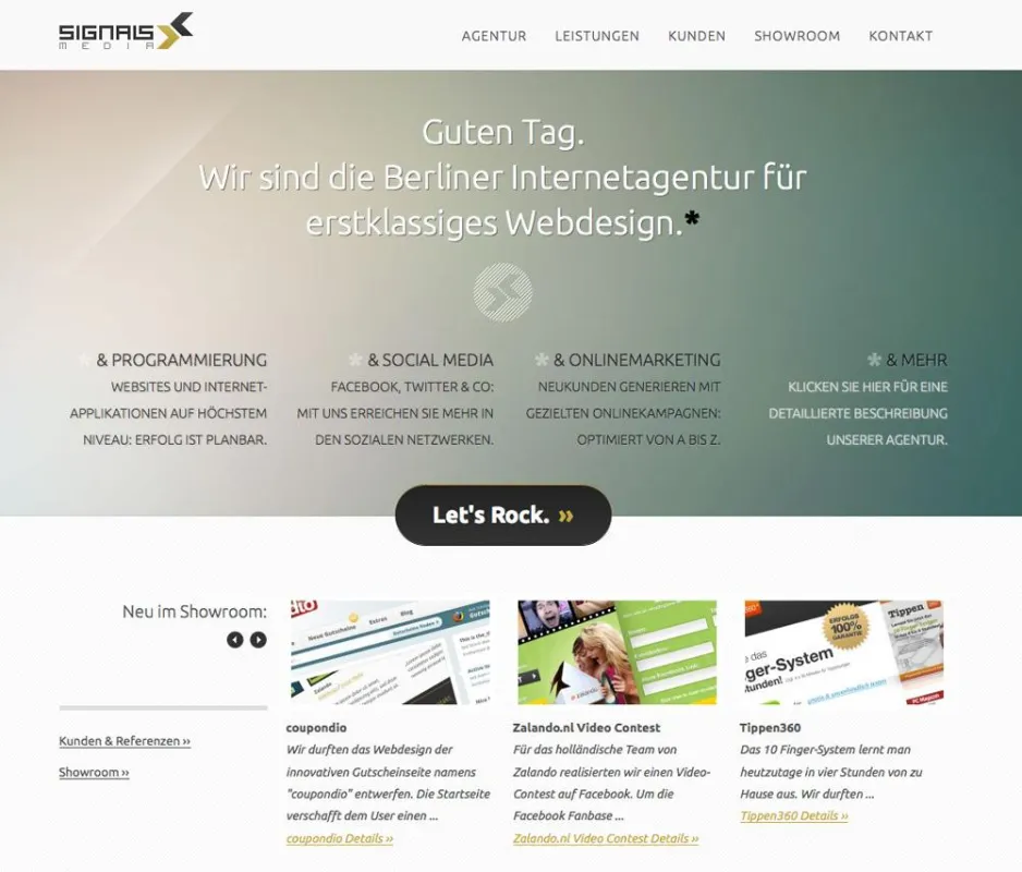 Startseite von Signals Media