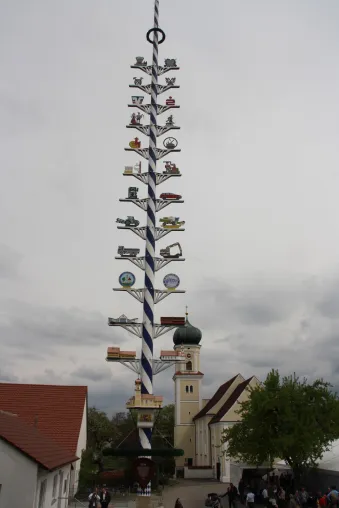 Bild: 01. Mai 2019 Maibaumverein Haunswies stellt Maibaum auf. Drei Tage Festprogramm