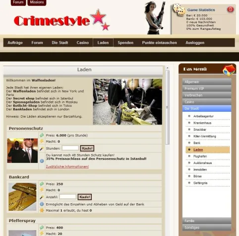 Bild: Gratis-Browserspiel "Crimestyle" startet