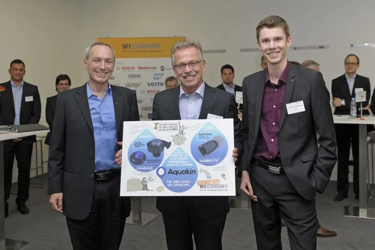 AQUAKIN gewinnt Preis der Gründerinitiative WECONOMY 2015 Bild: AQUAKIN gewinnt Preis der Gründerinitiative WECONOMY 2015