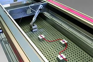 Bild: Horizontale Kraftprüfung an Kathetersystemen