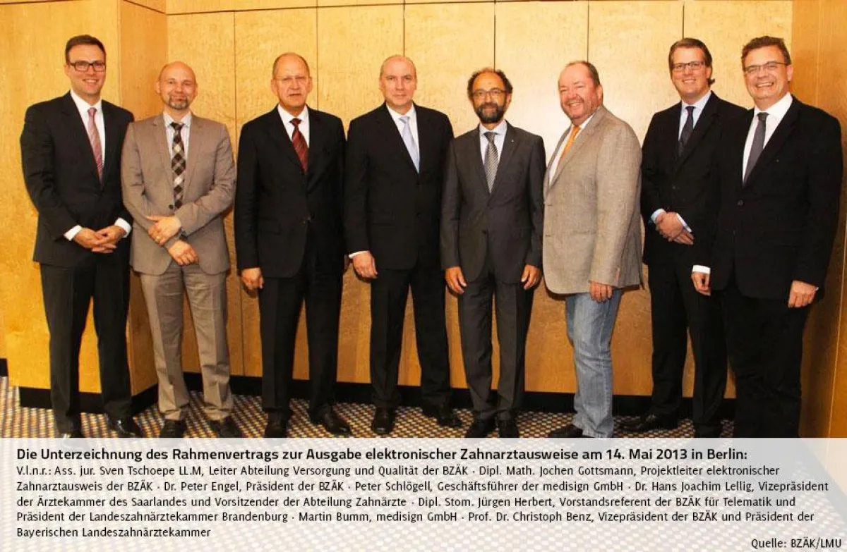 Unterzeichnung des Rahmenvertrags zur Ausgabe elektronischer Zahnarztausweise