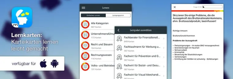 Bild: mobivention Lernkarten App jetzt auch mit IHK Prüfungen