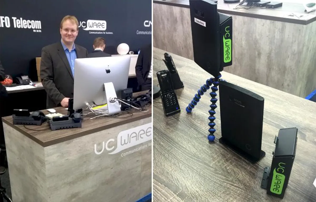UCware COO René Stegmaier präsentierte auf der CeBIT 2016 zahlreiche Produktneuheiten.
