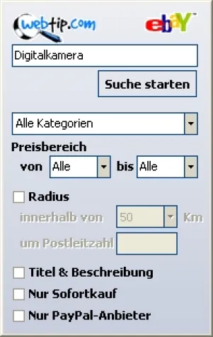 Bild: Webtip Titlebar: Intelligente und schnelle Recherche per Mausklick