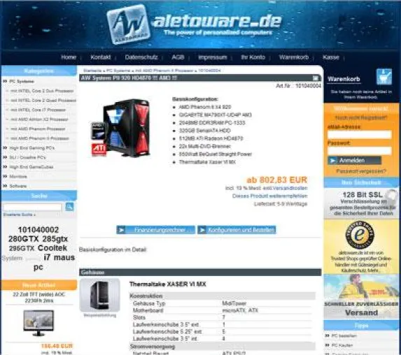 Bild: aletoware stellt neues PC System auf Sockel AM3 Basis vor