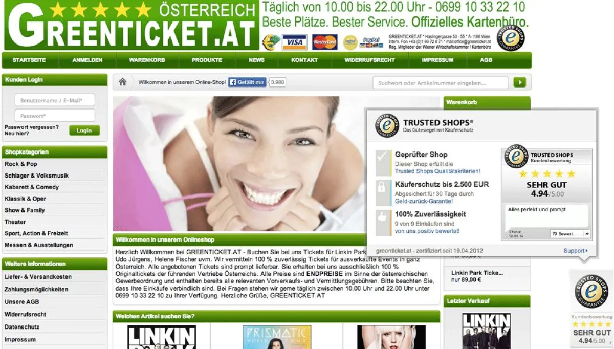 GREENTICKET.AT - Webshop für Tickets in Österreich