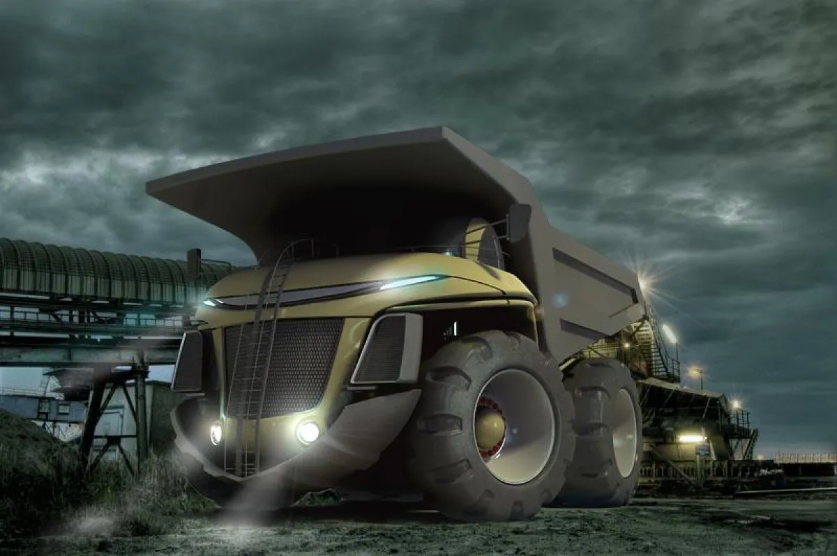 Designstudie von Dominic Schindler Creations: Kipplaster im formschönen Design