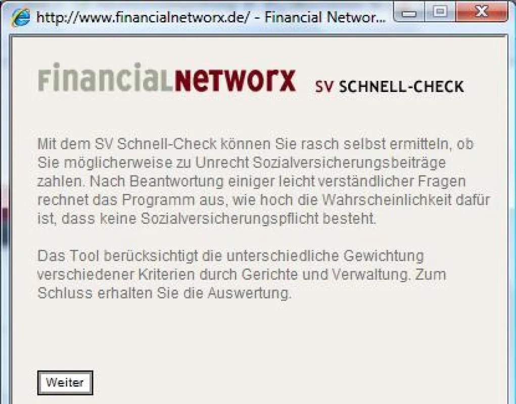 SV-Schnell-Check von Financial Networx