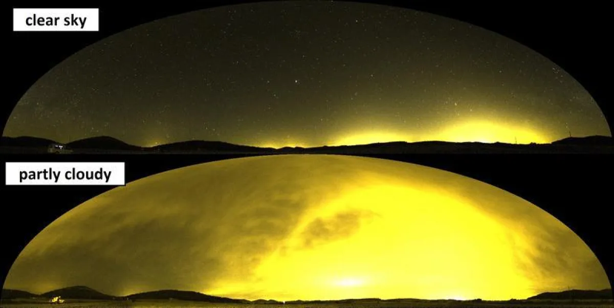 Verteilung der Lichtverschmutzung über den gesamten Himmel. (Foto: Andreas Jechow / IGB)