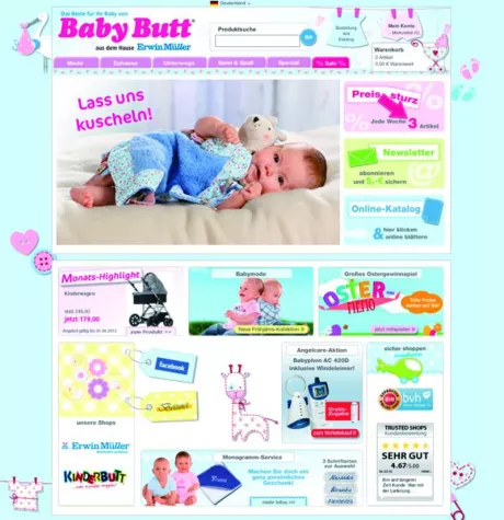 Bild: Baby Butt bei Kundenzufriedenheitsanalyse als beliebtester Online-Babymarkt ausgezeichnet