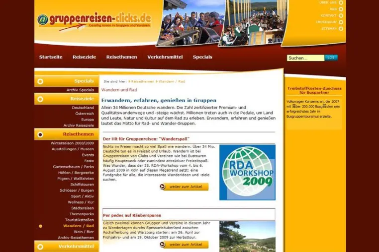 Bild: Megatrend Wandern für Clubs, Gruppen und Vereinsreisen - gruppenreisen-clicks.de zum RDA-Workshop in Köln