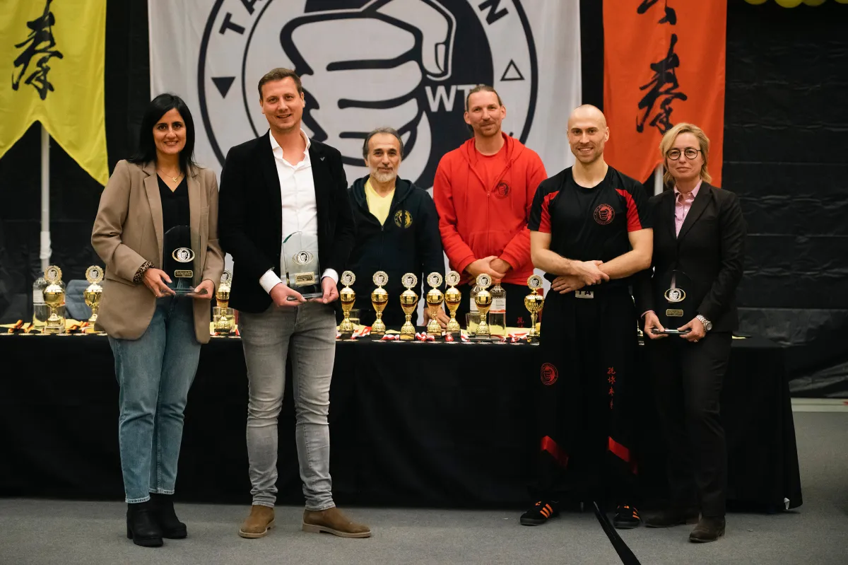 Ehrengäste beim SiTA-Fest 2023 in Hamburg: Maryam Blumenthal, Dr. Jonas Leder und Alexandra Klein.