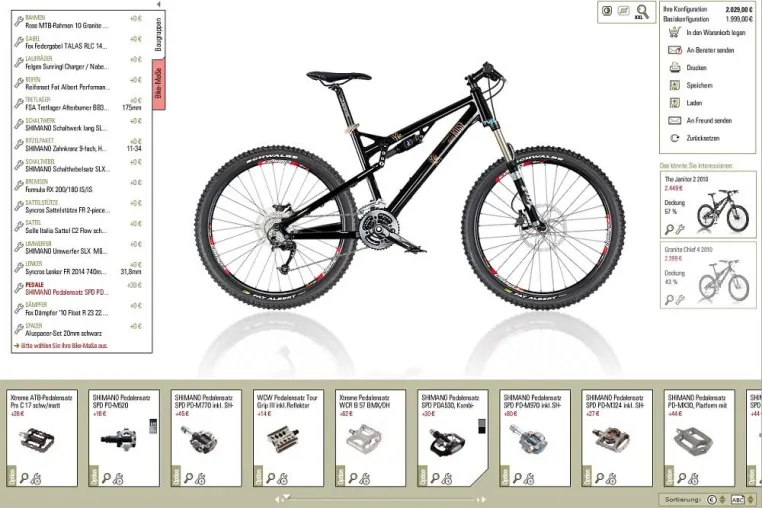 Bild: redhotmagma GmbH veröffentlicht Internet-Produktkonfigurator 2010 für den Rose Fahrradversand