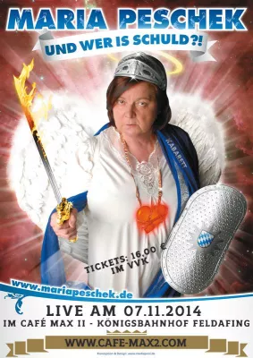 Maria Peschek – Und wer is schuld?! live am 07.11.2014 im Café Max II in Feldafing am Starnberger See Bild: Maria Peschek – Und wer is schuld?! live am 07.11.2014 im Café Max II in Feldafing am Starnberger See
