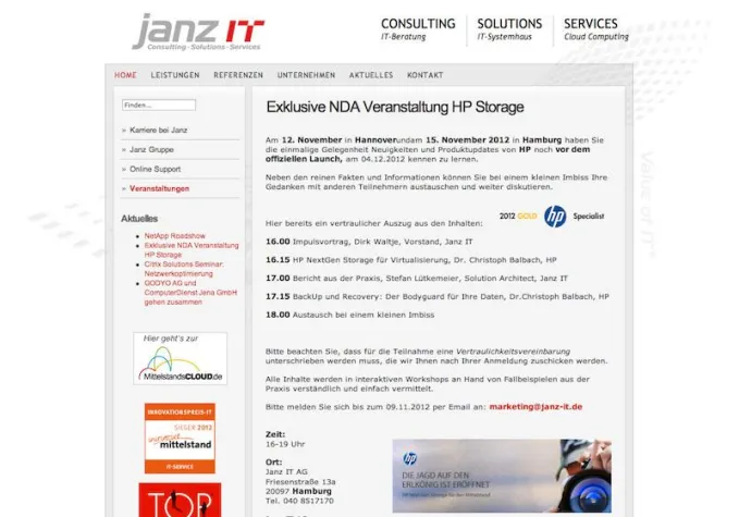 Bild: Janz IT AG stellt den „Erlkönig“ HP Next Gen Storage vor