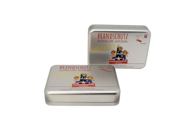 Bild: Individuelle Weißblechdose für Brandschutz-Taschenkarten - kompakt, nachhaltig, wiederverwendbar