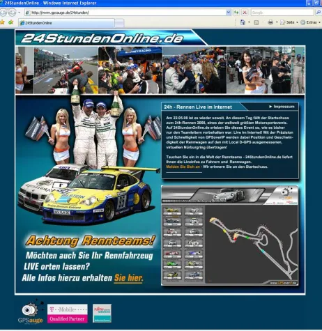 Bild: Das 24h-Rennen 2008 mit GPS-Ortung Live im Internet