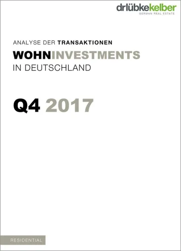 Wohninvestments in Deutschland: Transaktionsanalyse Q4/2017 der Dr. Lübke & Kelber GmbH Bild: Wohninvestments in Deutschland: Transaktionsanalyse Q4/2017 der Dr. Lübke & Kelber GmbH