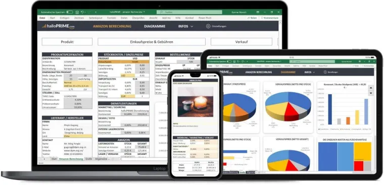 Bild: Amazon FBA Rechner für Excel von halloPRIME