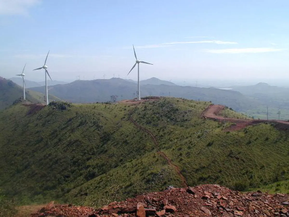 Das Windkraftprojekt Vani Vilas Sagar in Indien kompensiert den CO2-Ausstoß des Webhosters domainfactory.