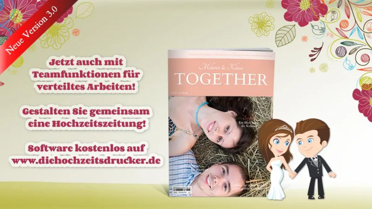 Hochzeitszeitung gemeinsam im Team gestalten