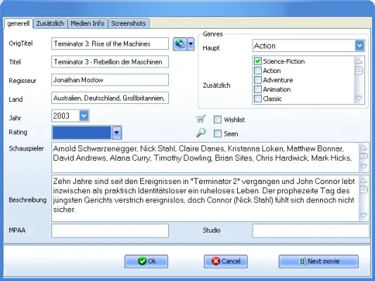 Bild: All My Movies 3.7: Die Datenbank für Kinofreunde