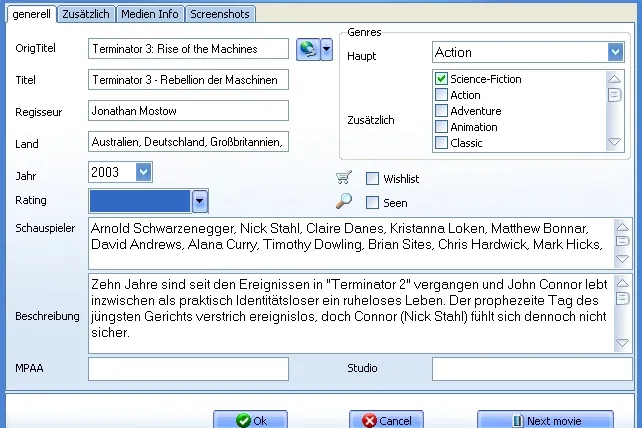 Bild: All My Movies 3.7: Die Datenbank für Kinofreunde