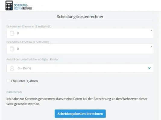 “Was kostet eine Scheidung?” – Diese Frage können Anwälte nun online innerhalb von 10 Sekunden beantworten Bild: “Was kostet eine Scheidung?” – Diese Frage können Anwälte nun online innerhalb von 10 Sekunden beantworten