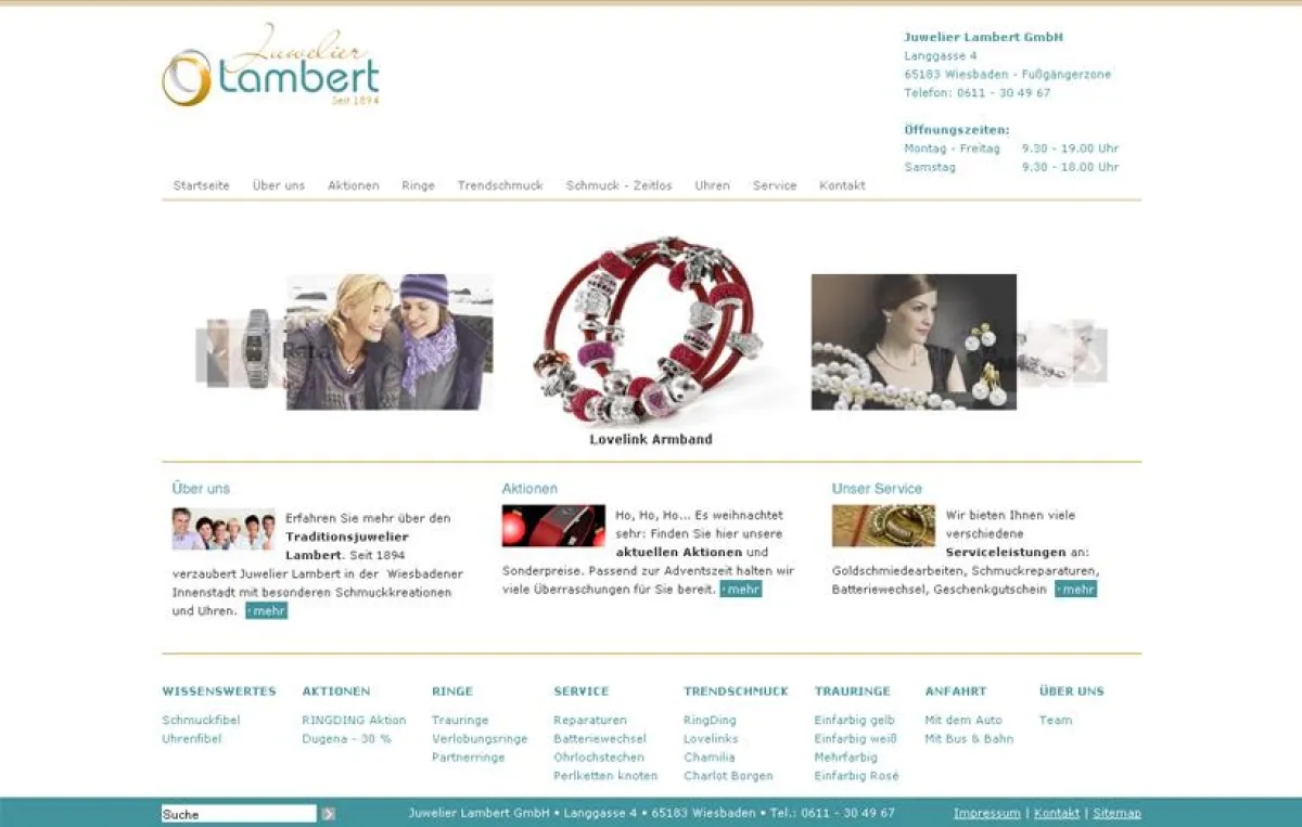 Internetauftritt Juwelier Lambert Wiesbaden