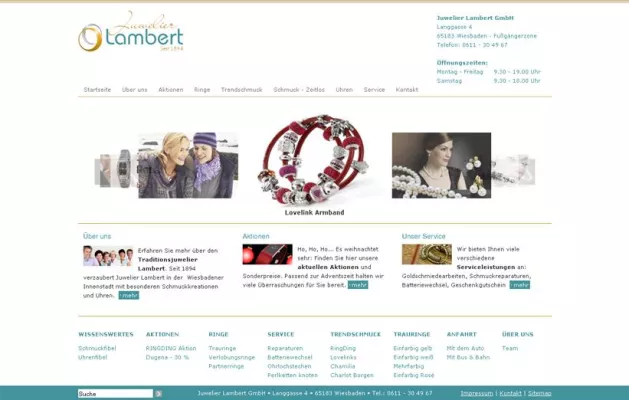 Bild: Juwelier Lambert - Eleganter Internetauftritt mit Stil