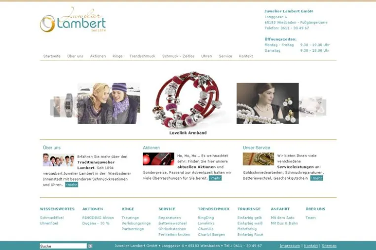 Bild: Juwelier Lambert - Eleganter Internetauftritt mit Stil