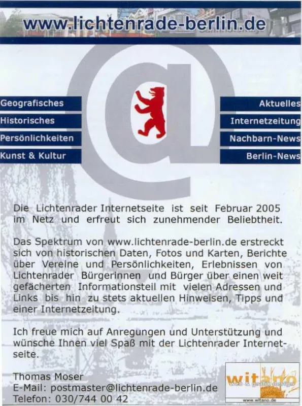 Flyer der Lichtenrade-Website www.lichtenrade-berlin.de