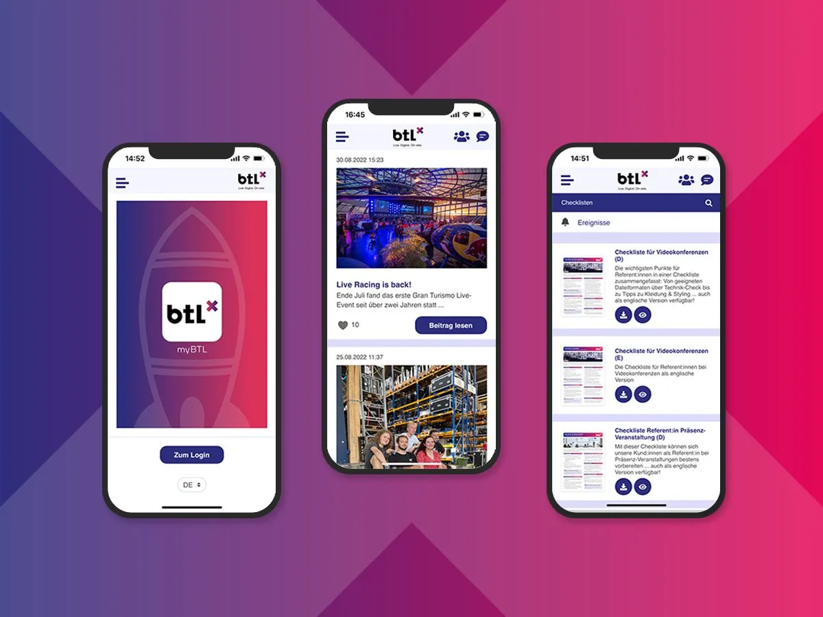 Mitarbeiter-App „myBTL“ (© btl next GmbH)