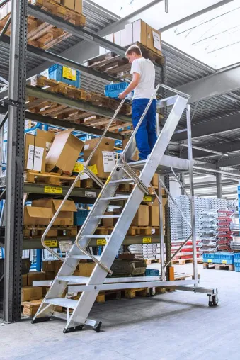 Bild: Hymer-Leichtmetallbau auf der LogiMAT 2017: Durchdachte Steigtechnik für industrielle Anforderungen