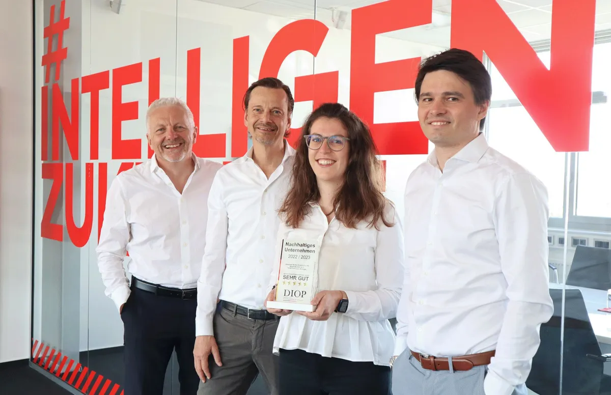 V.l.n.r.: Klemens Isenmann, Andreas Ege, Saskia Glink, Simon Straub (© Alexander Bürkle)