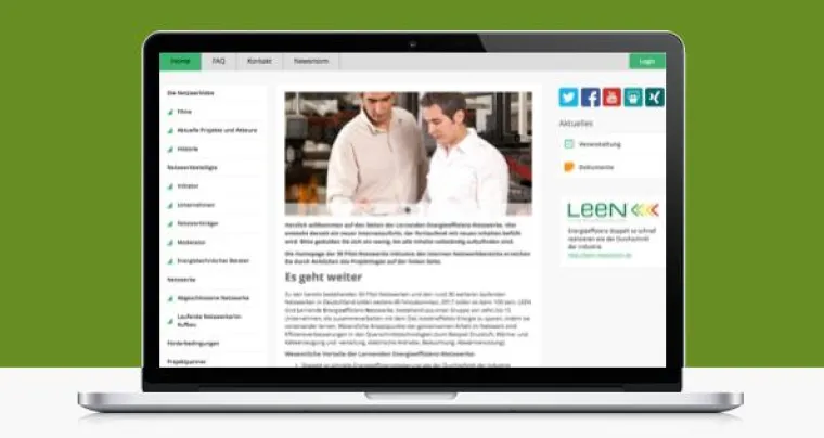 Bild: Neue Website der lernenden Energieeffizienz-Netzwerke