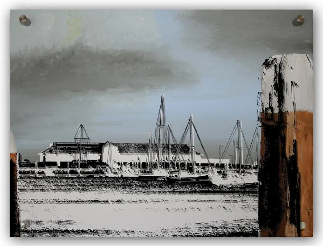 Norderney Kunst: Schattenbild Segelhafen von Frank Haase