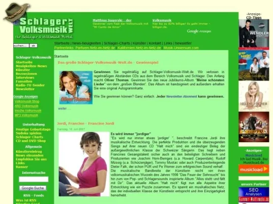 Bild: Schlager-Volksmusik-Welt.de auf Erfolgswelle und mit neuem Gewinnspiel