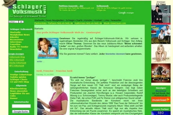 Schlager-Volksmusik-Welt.de auf Erfolgswelle und mit neuem Gewinnspiel Bild: Schlager-Volksmusik-Welt.de auf Erfolgswelle und mit neuem Gewinnspiel