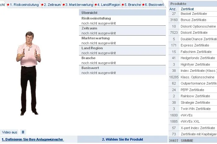 Bild: Web-Moderator erklärt Zertifikate: Deutsche Bank geht bei der Anlage-Beratung im Internet neue Wege