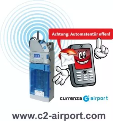 Bild: Post vom Geldwechsler: NRI “currenza c² airport“ Geldwechsler mit integrierter SMS-Alarmfunktion