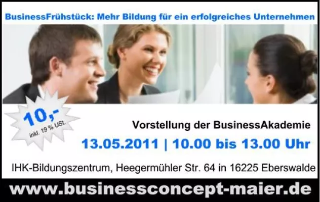 Bild: Nächstes BusinessFrühstück am kommenden Freitag im IHK-Bildungszentrum Eberswalde