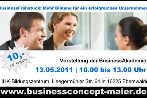 Bild: Nächstes BusinessFrühstück am kommenden Freitag im IHK-Bildungszentrum Eberswalde
