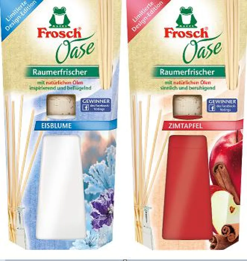 Frosch Oase Raumerfrischer Winteredition mit den Düften Eisblume und Zimtapfel